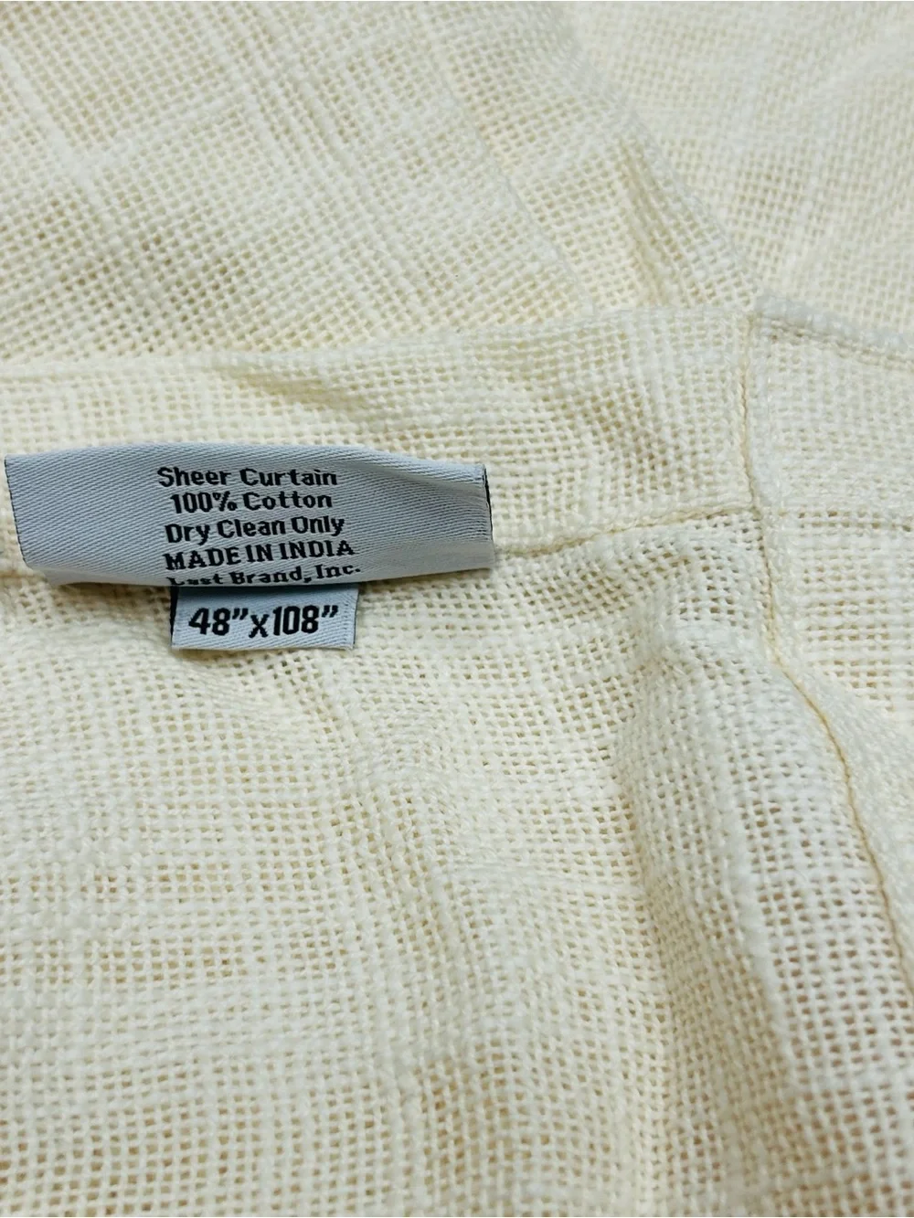 QUINCE Set Of 2 48x108 Cotton Sheer Curtains Ivory 9714